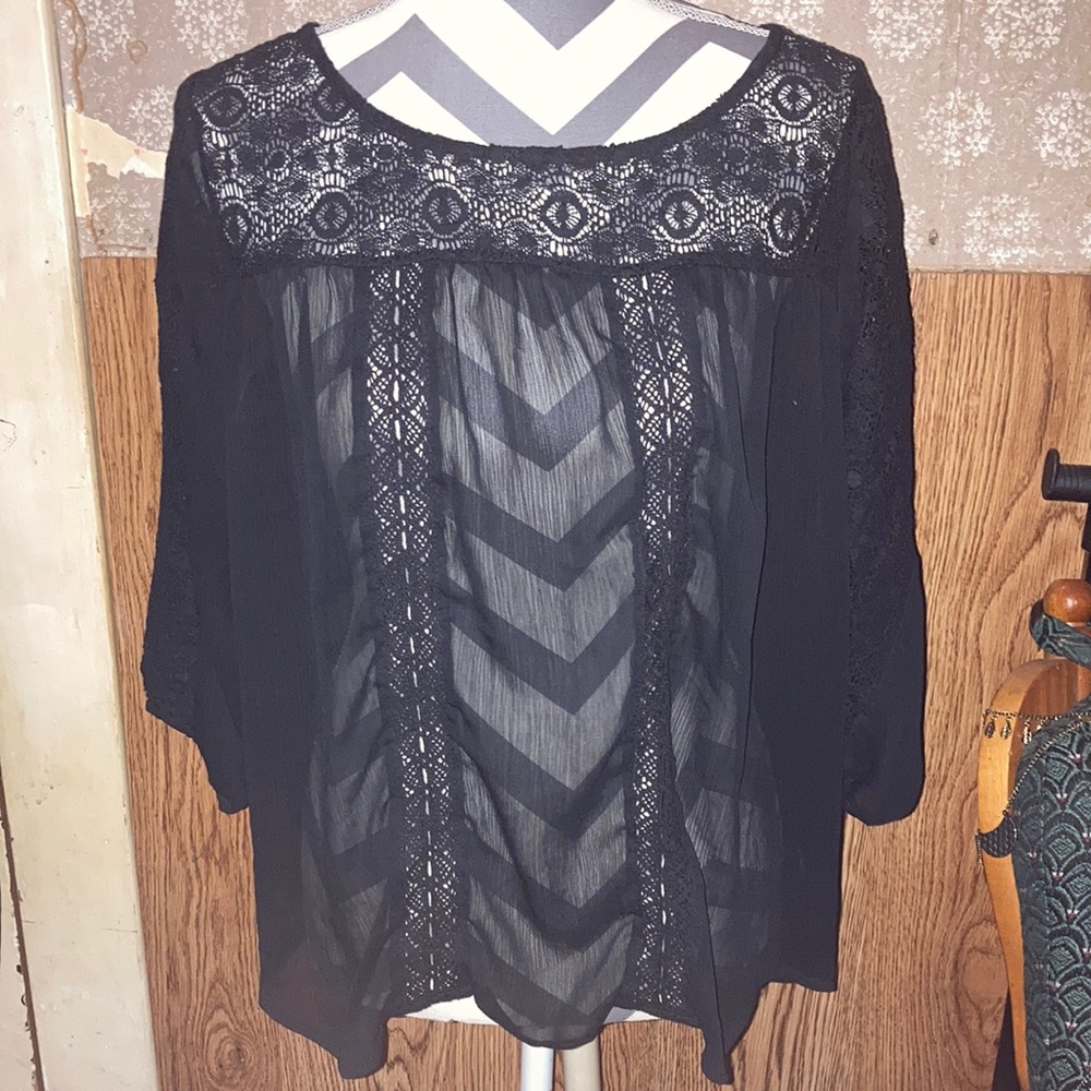 Mossimo Black Blouse Large